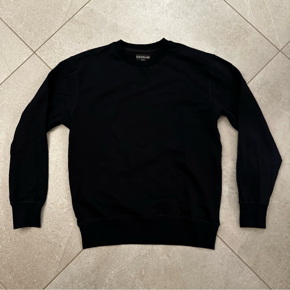 Goodlife Men's Classic Black Crewneck Sweater